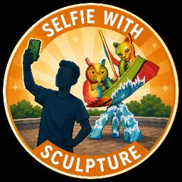 Selfie with Sculpture Badge